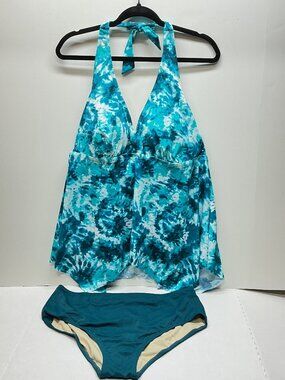 Halter Top & Brief Set Kim Gravel 18W Tequila Sunrise